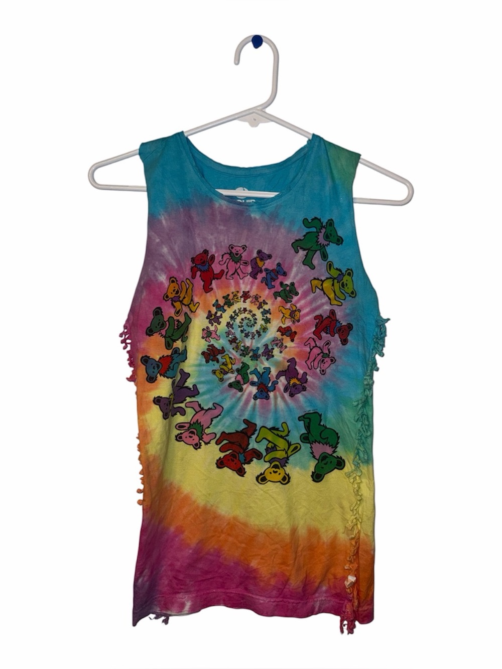 Liquid Blue Grateful Dead Custom Tank Size XS/STie Dye Dancing Bears